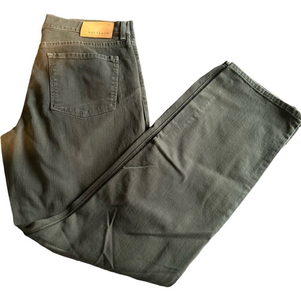 Mott And Bow Jeans 34x32 Straight Fit Stretch Green Wash Denim Comfort
